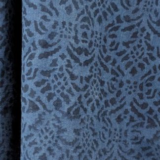 Natural Dye Khadi- med indigo & blockprint. 1.2m piece